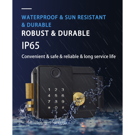 Smart Outdoor Fingerprint & Password Door Lock with App Control, Waterproof Keyless Entry System
