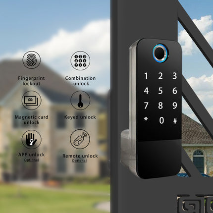 Aluminium Alloy Smart Keyless Door Lock Fingerprint Code Card WiFi Compatible Outdoor Lock