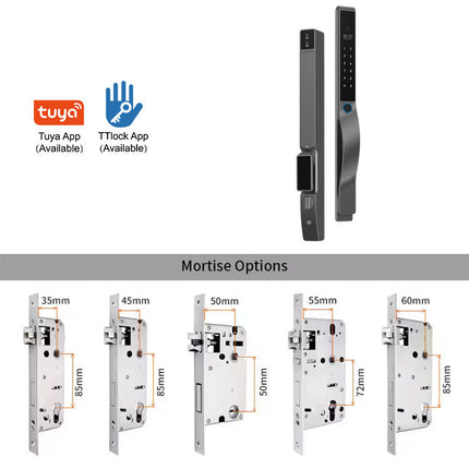 Keyless Smart Sliding Door Lock WiFi Touch Access, Face ID, Fingerprint & Card Entry System