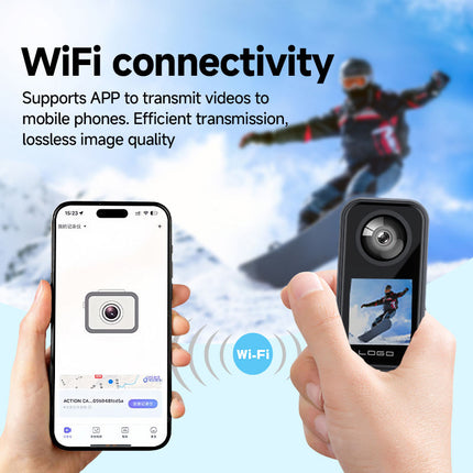Compact 4K Handheld Camera with Wide Angle Lens, WiFi Transfer and Rotatable Lens Design