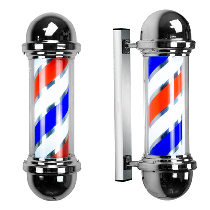 Waterproof Rotating Barber Shop Pole with LED Illumination Outdoor Salon Wall Sign