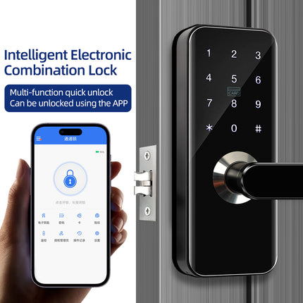 Electronic Door Lock with Fingerprint Password Card and Key Entry for Home and Office Doors