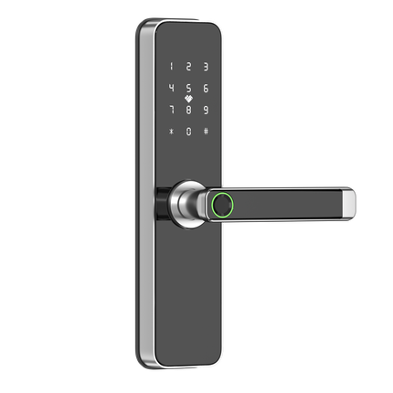 Keyless Smart Door Lock with Fingerprint App Control Password Card Entry for Wooden Doors Aluminum Alloy