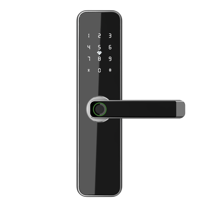 Keyless Smart Door Lock with Fingerprint App Control Password Card Entry for Wooden Doors Aluminum Alloy