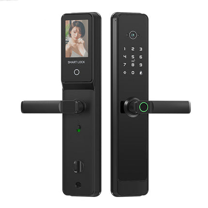 Multi Access Smart Door Lock with Fingerprint Password Card Key Tuya App Control Mortise with Camera Option