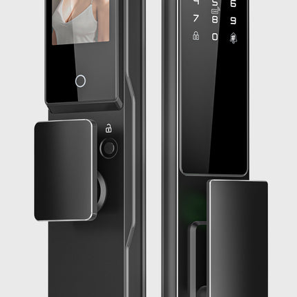 Tuya Smart Door Lock with 3D Face Recognition Indoor Display and Multiple Unlock Methods