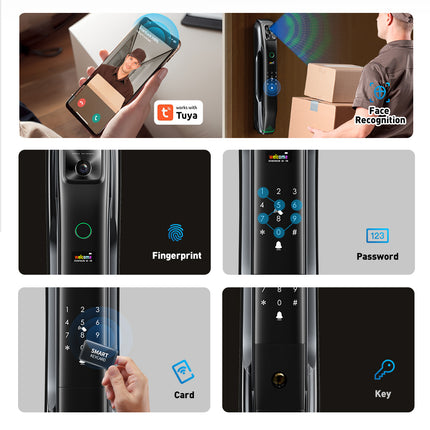 Smart Video Door Lock with WiFi Connectivity, Face Recognition, Fingerprint and Key Access