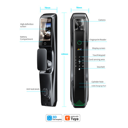 Smart Video Door Lock with WiFi Connectivity, Face Recognition, Fingerprint and Key Access