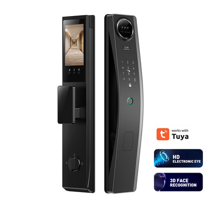 Smart Face Recognition Door Lock with Indoor HD Display, Fingerprint Access and Tuya App Control