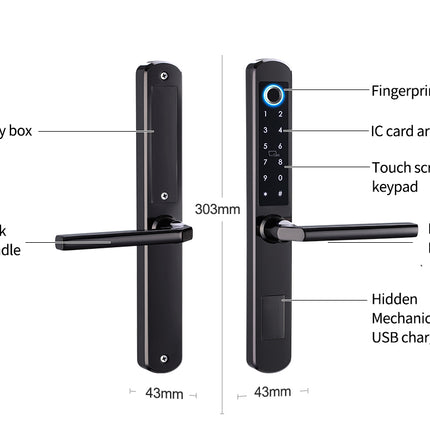 Keyless Smart Door Lock with Fingerprint Scanner WiFi App Control and Multiple Unlock Modes