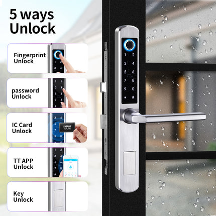 Aluminium Alloy Smart Digital Door Lock Multi-Access Fingerprint Password Card for Home Use