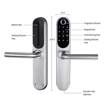 Waterproof Smart Fingerprint Sliding Door Lock with App Control for Aluminum Doors