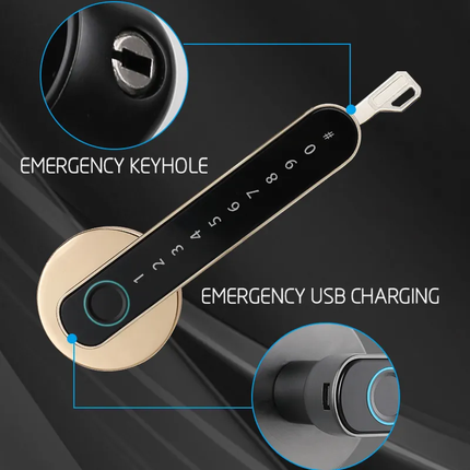 Keyless Smart Door Handle Lock with Fingerprint Password Key Entry & App Control