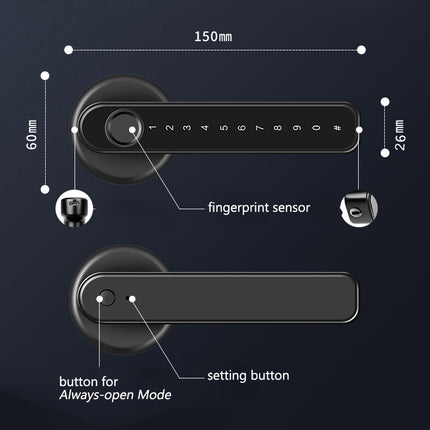 Digital Door Lever Lock with Fingerprint Unlock App Control Code Key Entry for Residential Use