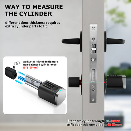 5 Inch IPS Display Smart Door Lock Fingerprint App Control Password Code Aluminum Alloy Type C Power
