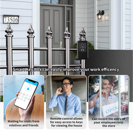 Portable Smart Key Lock Box with Fingerprint NFC Card Password and App Control