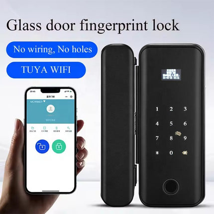Smart Fingerprint Glass Door Lock with App Control for Frameless and Framed Sliding Doors