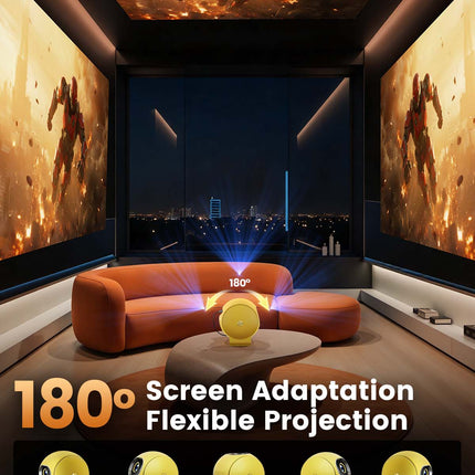 Portable 720P Smart Projector with Android 13, Manual Focus and HDMI Connectivity