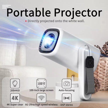 Compact Home Theatre Projector with Android System, Auto Focus and Up to 200 Inch Screen
