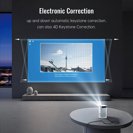 Portable LED Projector 720P with Adjustable Focus, 30–200 Inch Display Support