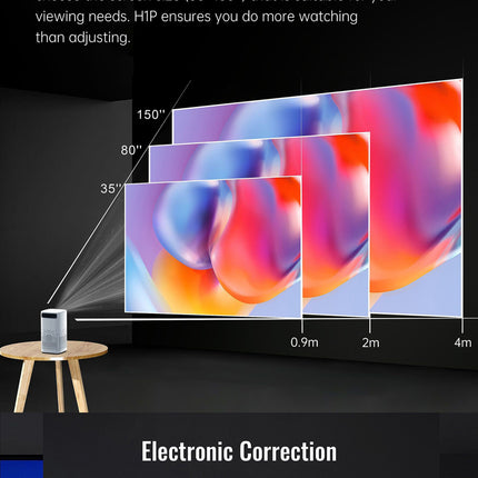 Portable LED Projector 720P with Adjustable Focus, 30–200 Inch Display Support