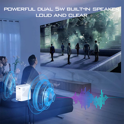 Portable Smart Mini Projector with Native 1080P Resolution, Auto Focus and Android 12