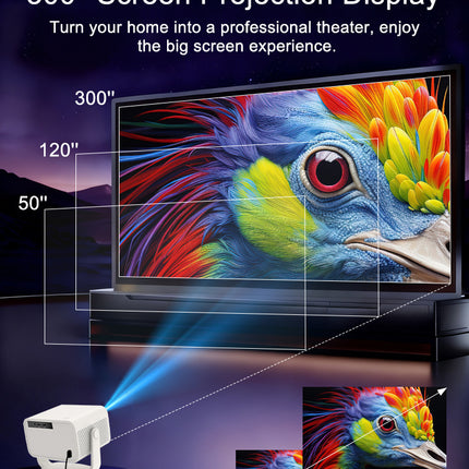 Smart Full HD Projector with Auto Focus, Dual Band WiFi