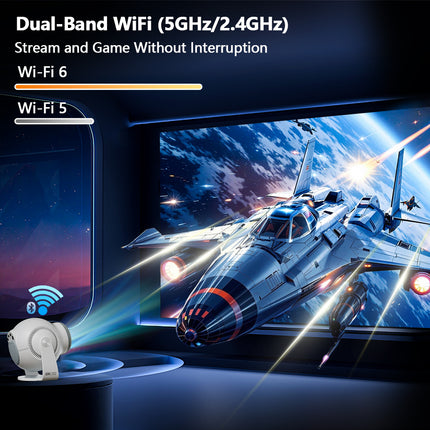 Portable Smart LCD Projector with Android 14, 720P Resolution and Manual Focus