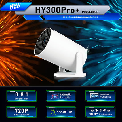 Portable Android 11 Smart Projector 720P Native Resolution with Manual Focus and WiFi