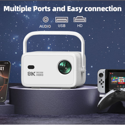 1080P Smart Home Projector with Android 14, Auto Focus, 650 ANSI Lumens and 4K Support