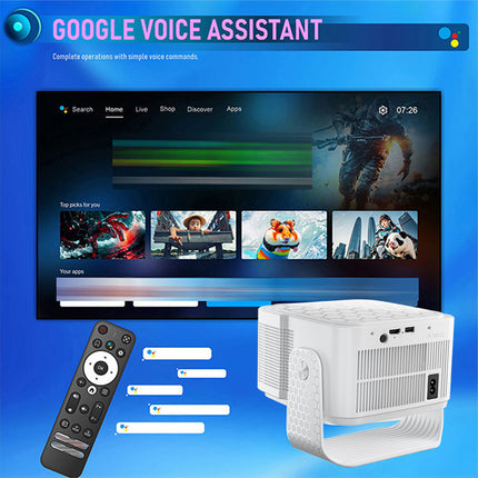 1080P Smart Projector with Android TV 14, Auto Focus, 650 ANSI Lumens, Portable Home Theatre