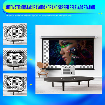 WiFi Portable Home Projector Android 14, 1080p HD Display, Auto Focus, 40–200 Inch Screen Support