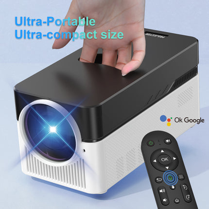 Portable Mini Projector with Android 14, 1080P Resolution, Auto Focus, Short Throw Design