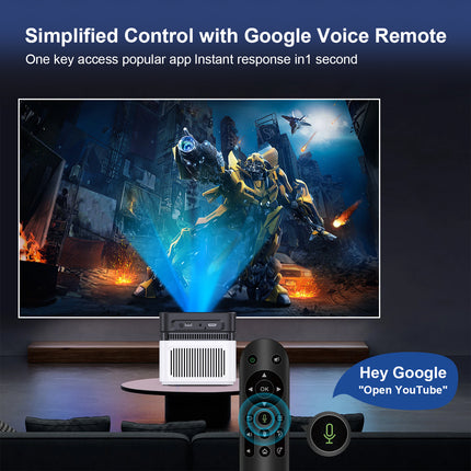 Portable Mini Projector with Android 14, 1080P Resolution, Auto Focus, Short Throw Design