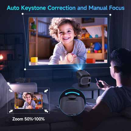 Android 11 HD 720P Smart Projector with 300 ANSI Lumens for Home Use