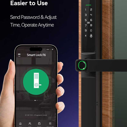 Outdoor Smart Door Lock Aluminium Alloy with Fingerprint, Code, Key & App Control