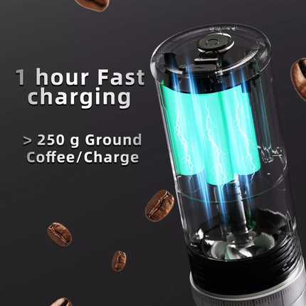 Portable Cordless Coffee Grinder with Stainless Steel Blades and USB Rechargeable Design