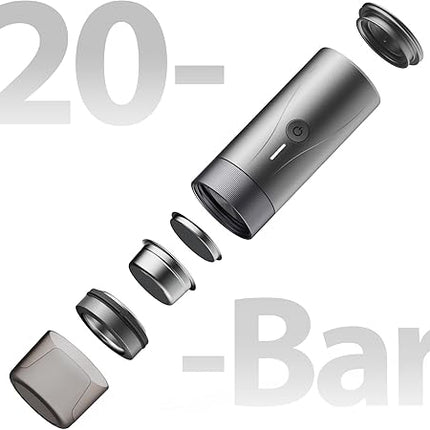 Compact Portable Espresso Machine with 20 Bar Pressure and 80ml Water Tank