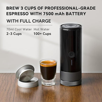 Compact Portable Espresso Machine with 20 Bar Pressure and 80ml Water Tank
