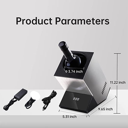 Portable Single Bottle Wine Cooler with Digital Touch Control and LED Display