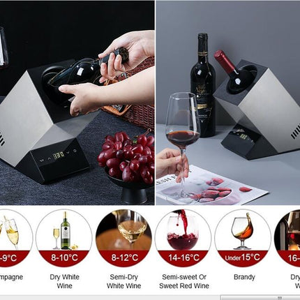 Portable Single Bottle Wine Cooler with Digital Touch Control and LED Display