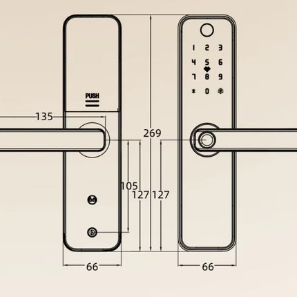 Smart Door Lock with Fingerprint & Code Entry, Card and Key Access for Aluminium & Wooden Doors
