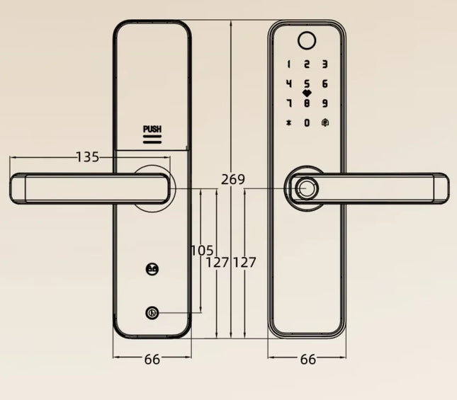 Smart Door Lock with Fingerprint & Code Entry, Card and Key Access for Aluminium & Wooden Doors