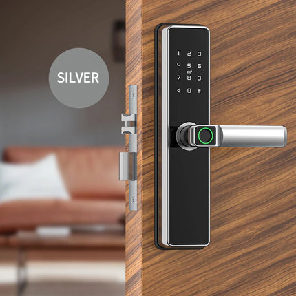 Aluminium Door Smart Lock with Fingerprint, Password, Card and Key Access (5050 Mortise)