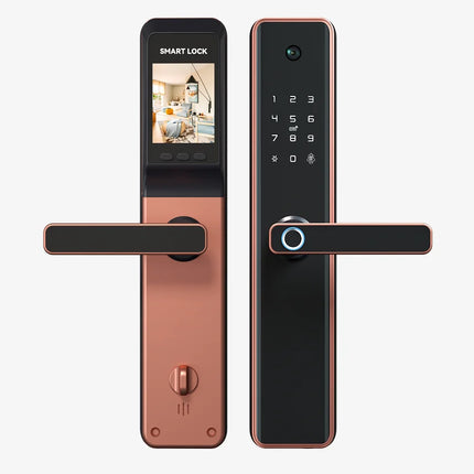 Smart WiFi Door Lock with Fingerprint, Face Recognition, Card & Key Access, Tuya App Control
