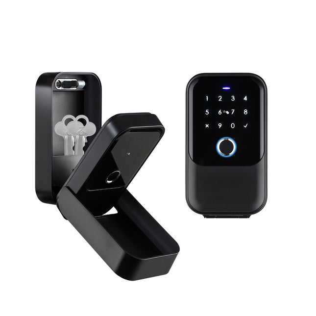 Smart Wall-Mounted Key Storage Lock Box with Fingerprint, Code, Card & Mobile App Control