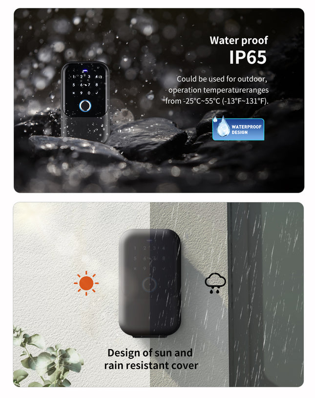 Smart Wall-Mounted Key Storage Lock Box with Fingerprint, Code, Card & Mobile App Control