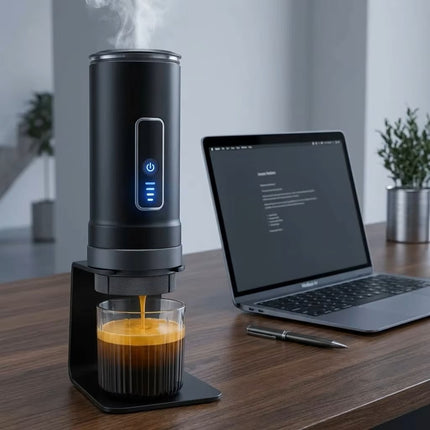 Rechargeable Portable Espresso Coffee Machine with 58mm Basket Compatibility and 80ml Water Tank