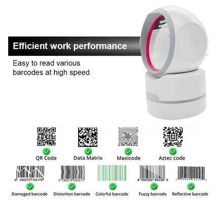 Desktop 2D Barcode Scanner with USB Connection for QR and 1D/2D Code Reading