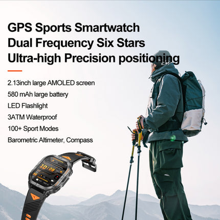 Rechargeable Smart Fitness Watch with Compass, AMOLED Display and 14 Sport Modes